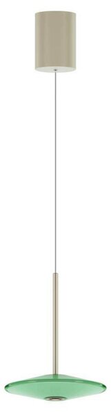 LOOM DESIGN LED závěsné světlo Solene, zelené, sklo, Ø 20 cm, stmívatelný, Zelená, Obývací pokoj / jídelna, Sklo, Moderní