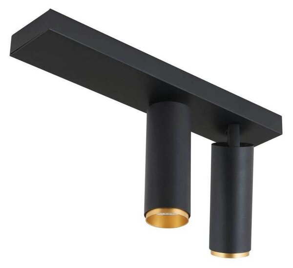 LOOM DESIGN LED stropní bodové světlo X-Beam, 2-křídlé, černé, stmívatelný, Černá, Obývací pokoj / jídelna, Hliník, Moderní