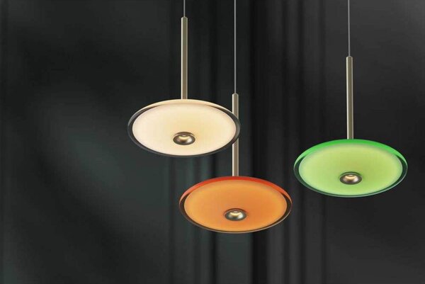 LOOM DESIGN LED závěsné světlo Solene, zelené, sklo, Ø 20 cm, stmívatelný, Zelená, Obývací pokoj / jídelna, Sklo, Moderní
