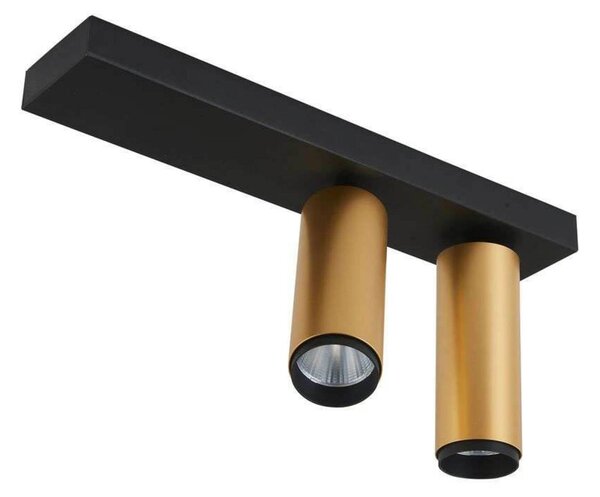 LOOM DESIGN LED stropní bodové světlo X-Beam, 2-křídlé, černé/zlaté, stmívatelný, Černá, Obývací pokoj / jídelna, Hliník, Moderní