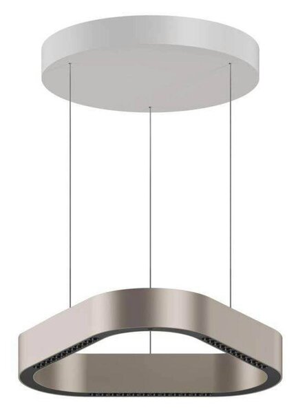 LOOM DESIGN LED závěsné světlo Trigon, šedé, hliník, 40 cm, stmívatelný, Hliník / šedá / zinek, Obývací pokoj / jídelna, Hliník, Moderní