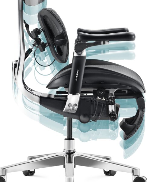 Ergonomická kancelářská židle BRAVE V-KINETIC: černá