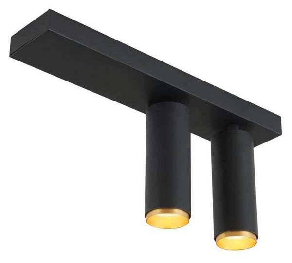 LOOM DESIGN LED stropní bodové světlo X-Beam, 2-křídlé, černé, stmívatelný, Černá, Obývací pokoj / jídelna, Hliník, Moderní