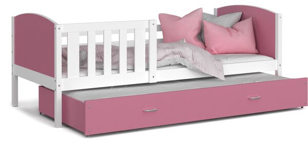 Dětská postel s přistýlkou TAMI R2 - 190x80 cm - růžovo-bílá