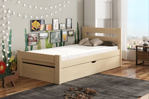 Dětská postel 80 cm Nia (s roštem a úl. prostorem) (borovice). Vlastní profesionální přeprava až k Vám domů 1012816