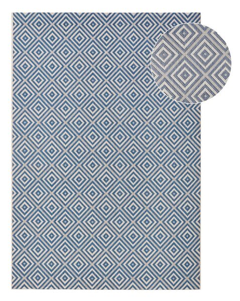 Modrý venkovní koberec NORTHRUGS Karo, 80 x 150 cm