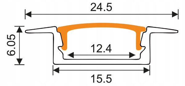 BERGE LED hliníkový profil zapuštěný 2m černý - sada
