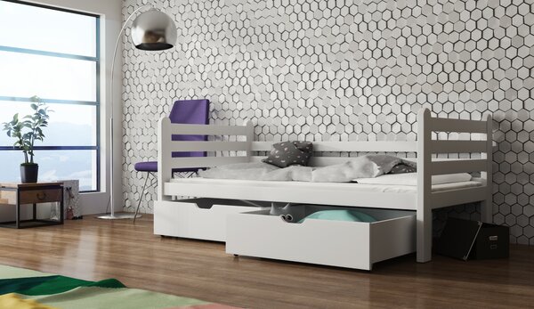 Dětská postel 80 cm Somer (s roštem a úl. prostorem) (bílá). Vlastní profesionální přeprava až k Vám domů 1012825