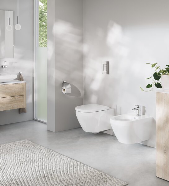 Grohe Euro Ceramic wc mísa se sedátkem s pomalým sklápěním závěsná bez splachovacího kruhu s vírovým splachováním bílá lesk 102510SH00