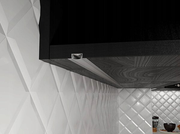 BERGE LED hliníkový profil zapuštěný 2m černý - sada