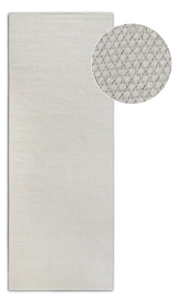 Krémový ručně tkaný běhoun s příměsí vlny 80x200 cm Pradesh Natural White – Elle Decoration