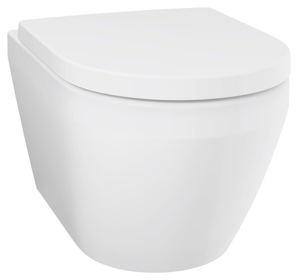 Grohe Euro Ceramic wc mísa se sedátkem s pomalým sklápěním závěsná bez splachovacího kruhu s vírovým splachováním bílá lesk 102510SH00