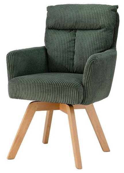 Designová otočná židle Maddison zelený manšestr