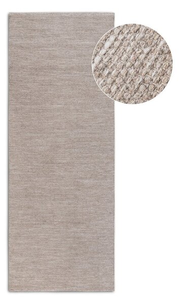 Béžový ručně tkaný běhoun s příměsí vlny 80x200 cm Pradesh Linen White – Elle Decoration