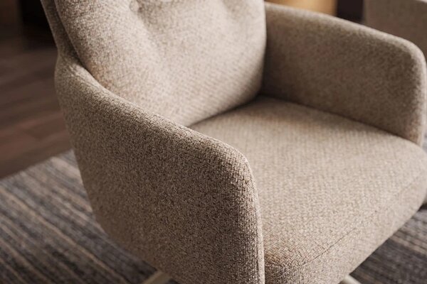 Designová otočná židle Maddison šampaňská béžová
