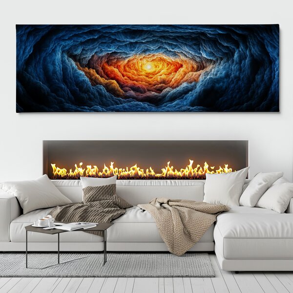 Obraz na plátně - Za světlem skrz jeskyni FeelHappy.cz Velikost obrazu (šířka x výška): 60 x 20 cm