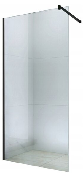Koupelnová pevná zástěna WALK-IN 70 cm - černá - čiré sklo