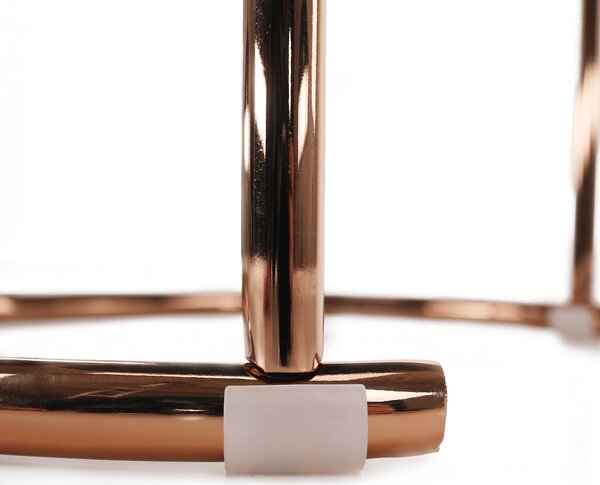 KONDELA Konferenční stolky, set 2 ks, rose gold chrom růžová / černá, rose gold chrom růžová/černá, MORINO