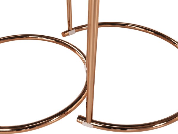 KONDELA Konferenční stolky, set 2 ks, rose gold chrom růžová / černá, rose gold chrom růžová/černá, MORINO