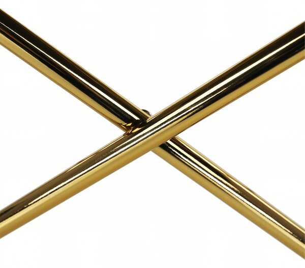 KONDELA Konferenční stolek, gold chrom zlatá/černá, ROSALO