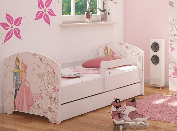 Dětská postel OSKAR bílá - princezna a princ 140x70 cm