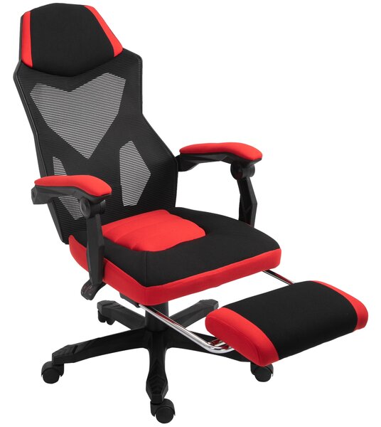Vinsetto Ergonomická kancelářská židle, herní židle, otočná židle s opěrkou nohou, PC židle, exekutivní židle, nastavitelná výška, polyester, černá a