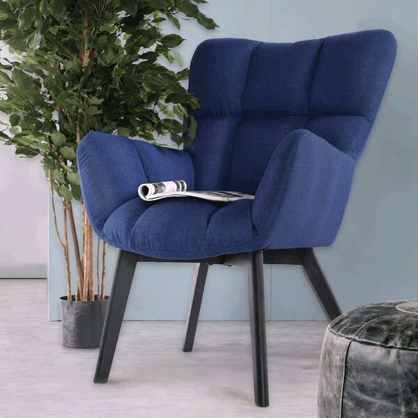 KONDELA Designové křeslo, modrá / černá, FONDAR