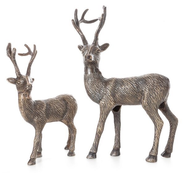 VÁNOČNÍ DEKORAČNÍ FIGURKA DEER 42CM TMAVÁ ZLATÁ