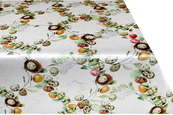 Velikonoční žakárový ubrus s motivem vajíček a hnízd, š. 140 cm Barva Vícebarevná Rozměry 90x90 cm