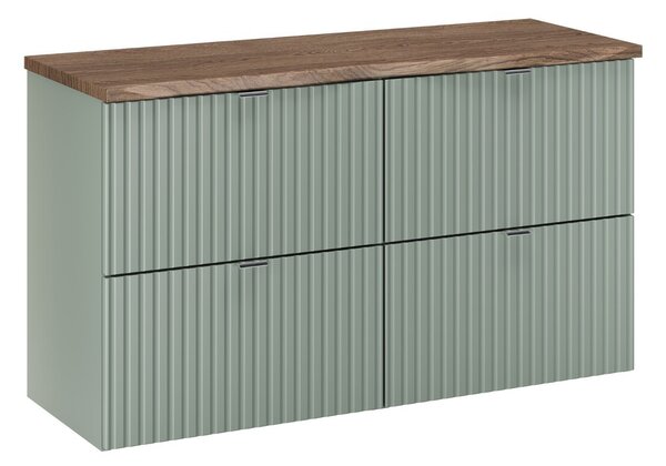Comad Závěsná skříňka pod umyvadlo Line Reed Green s deskou 100 cm zelená/dub casella