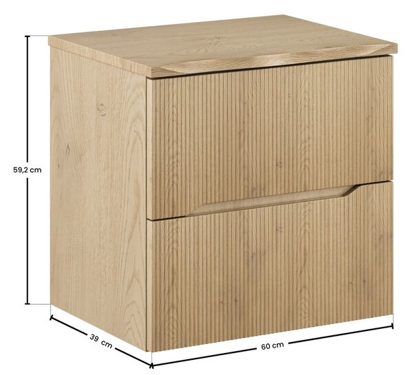 Comad Závěsná skříňka pod umyvadlo Nordic Nature s deskou 60 cm dub cremona