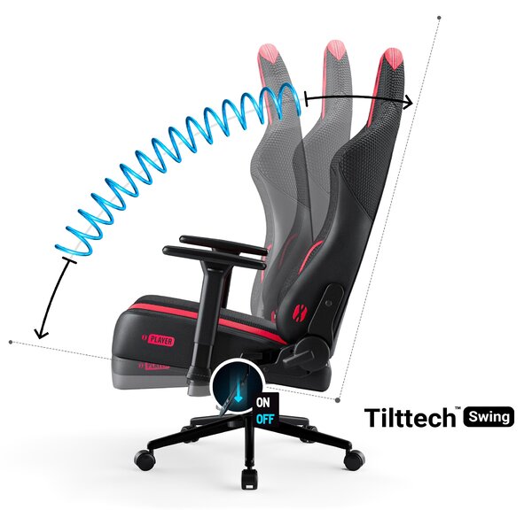 Textilní Židle Diablo X-Player 2.0 Small: Karmínovo-antracitové