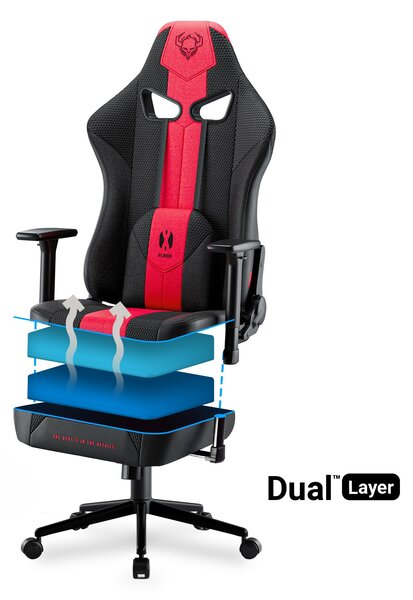 Textilní Židle Diablo X-Player 2.0 Small: Karmínovo-antracitové