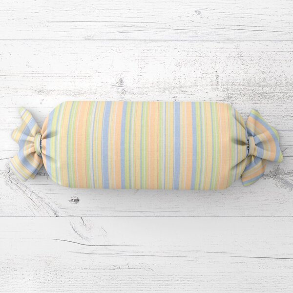 Biante Polštář válec bonbon Sandra SA-734 Pastelově barevné proužky 15x40 cm