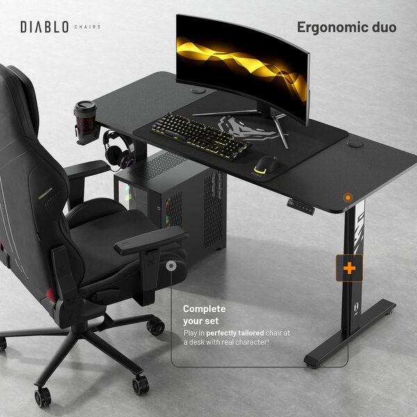 Výškově Nastavitelný Pracovní Stůl Diablo X-Tensio 1400 Černý