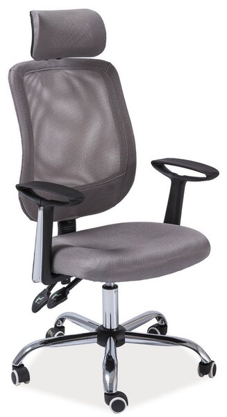 Kancelářská židle Q-118 látka a síťovina šedá