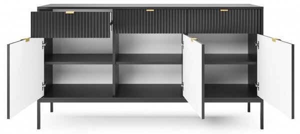 Piaski Komoda Nova 154 cm černá/černý rám