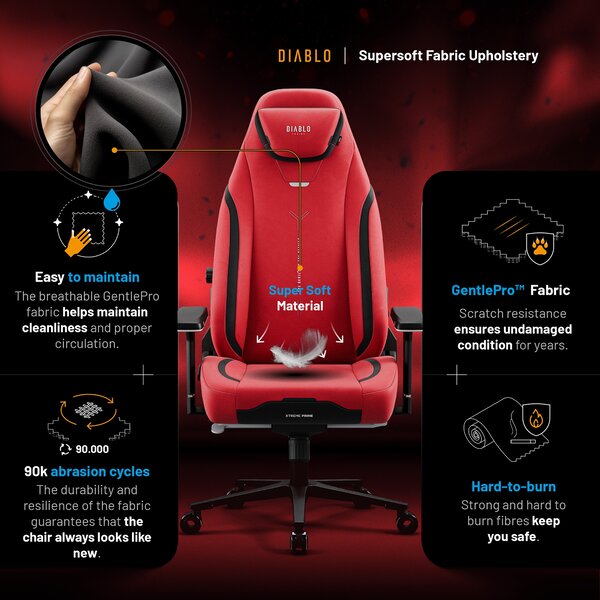 Červená herní židle Diablo X.Eye Prime, Normal Size, Bloody Mary