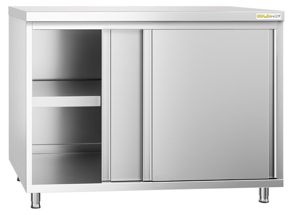 Nízká skříňka z nerezové oceli, rozměry 1200 x 800 mm, PREMIUM – GOLDINOX