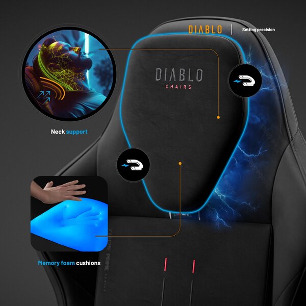 Černá herní židle Diablo X.One Prime, Normal Size, Burned Black