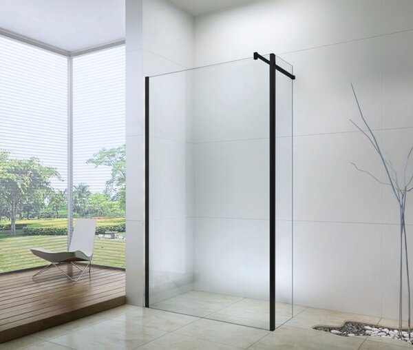 Koupelnová pevná zástěna MEXEN WALK-IN PLUS 70+30 cm - BLACK