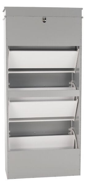 KONDELA Botník, 3-řadový, šedá, SEBER TYP 2