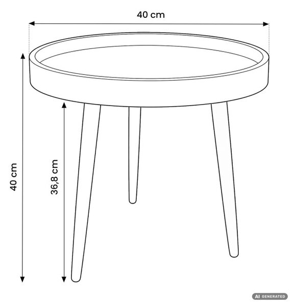 Konferenční stolek PICCO 40 cm černý / černé nohy