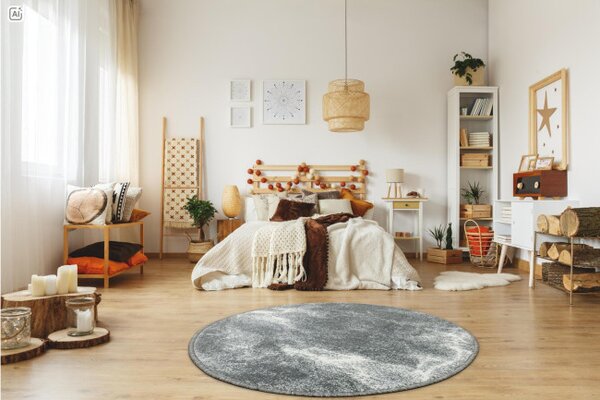 Koberec Lima 9553B šedý / krémový kruh