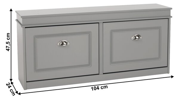 KONDELA Botník, 2-řadový, šedá, SEBER TYP 4