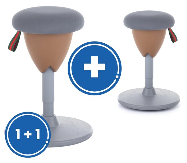 Balanční stolička Acorn II 1 + 1 ZDARMA, šedá / hnědá