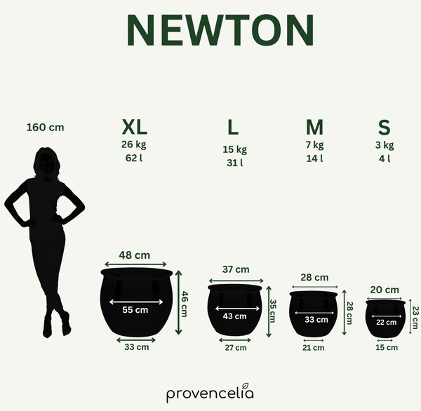 Keramický květináč Newton - Podzimně oranžová S (21 cm x 23 cm)