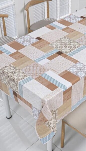 Ubrus PVC 3581561, metráž, 20 m x 140 cm, patchwork hnědý, IMPOL TRADE