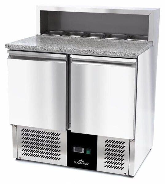 Kompaktní chladicí vitrína na pizzu, 2 dveře (5 x 1/6), PREMIUM - GOLDINOX