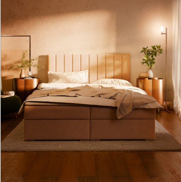 Manželská postel AGEN Velvet 140×200 cm tmavě modrá